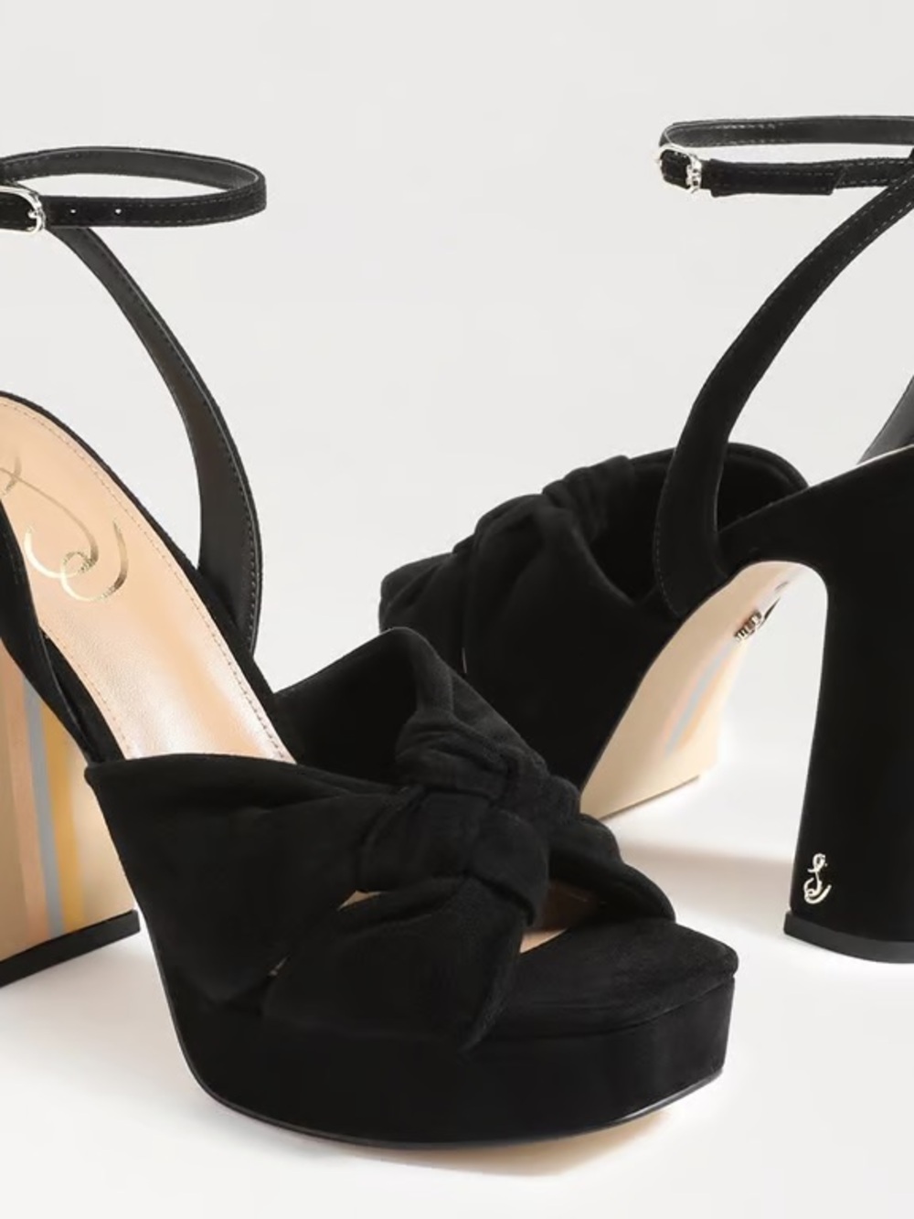 Sam Edelman Kristen Platform Sandal in Black Suede